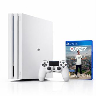 PS4 Pro blanche avec manette et FC27